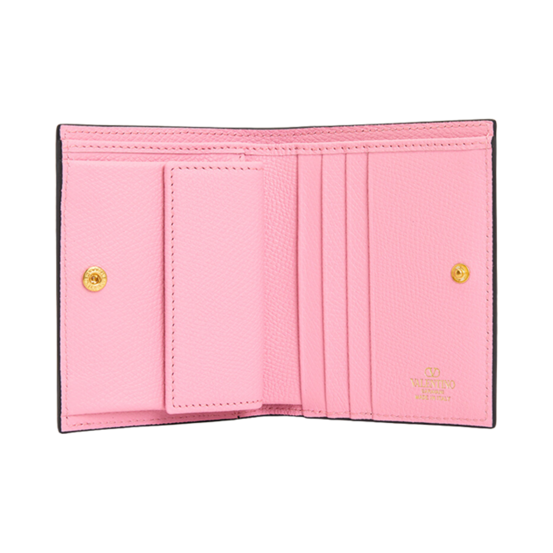발렌티노 컴팩트 브이로고 시그니쳐 그레이니 카프스킨 월렛 핑크(Valentino Compact Vlogo Signature Grainy Calfskin Wallet Pink) - 2