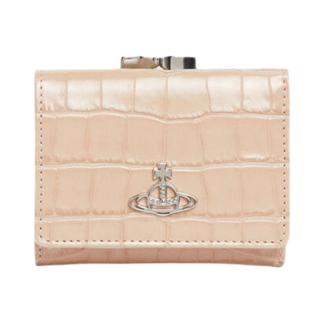 비비안 웨스트우드 크로커다일 스몰 프레임 지갑 크림(Vivienne Westwood Crocodile Small Frame Wallet Cream) - 1
