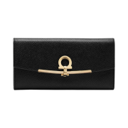 Ferragamo Gancini Continental Wallet Black