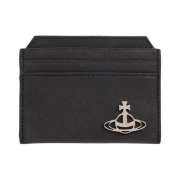 Vivienne Westwood Vegan Saffiano Leather Slim Card Holder Black