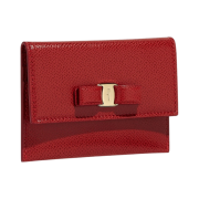 Ferragamo Vara Card Case Lipstick Red