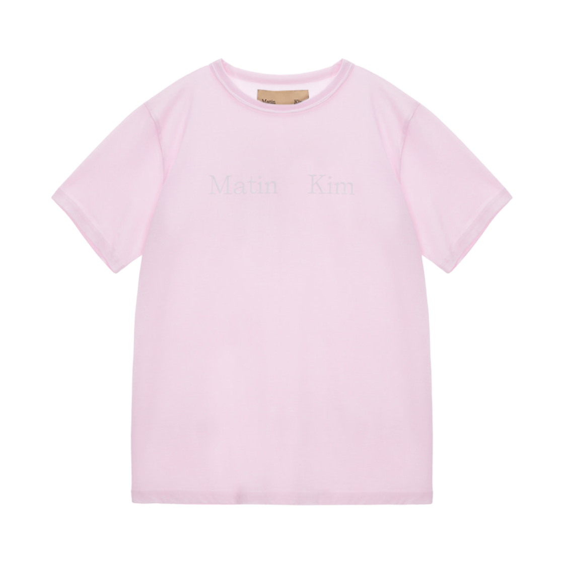 (W) 마뗑킴 로고 티셔츠 핑크((W) Matin Kim Logo T-Shirt Pink) - 1