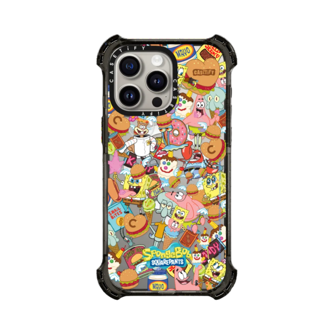 케이스티파이 스폰지밥 피크닉 점블 바운스 케이스 블랙(Casetify SpongeBob Picnic Jumble Bounce Case Black) - 1