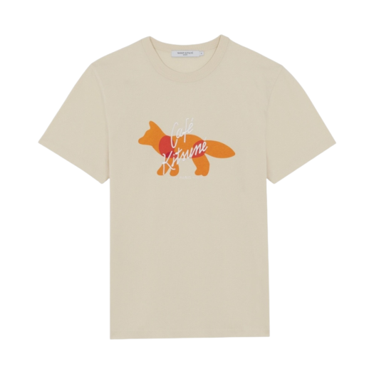 Maison Kitsune Fox Cafe Kitsune Classic T-Shirt Latte