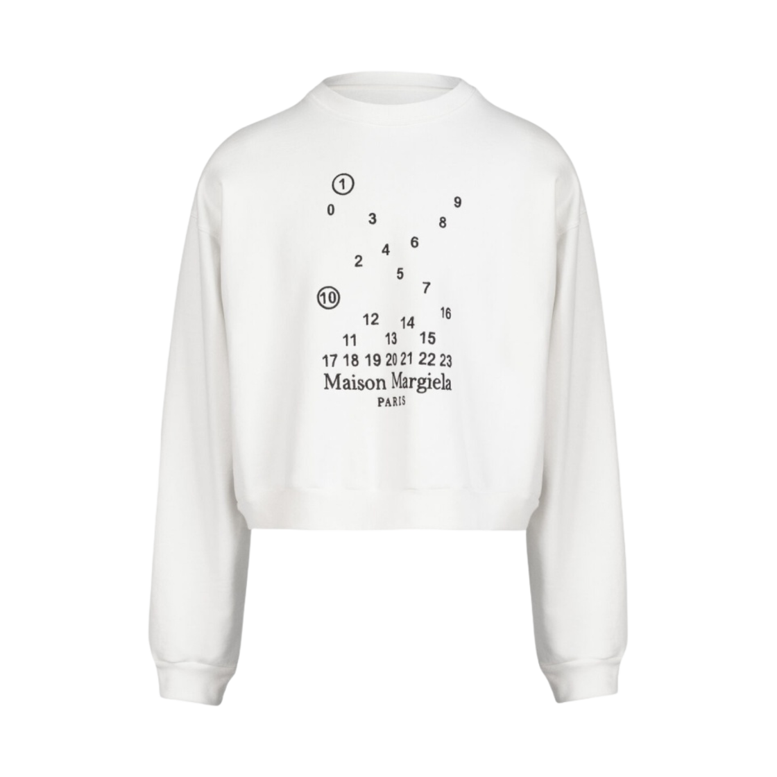 (W) 메종 마르지엘라 스캐터 로고 스웨트셔츠 화이트((W) Maison Margiela Scattered Logo Sweatshirt White)