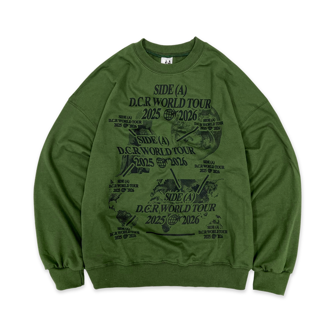 디파이클럽로버스 월드투어 스웨트셔츠 올리브(DEFYCLUBROBBERS World Tour Sweatshirt Olive) - 1