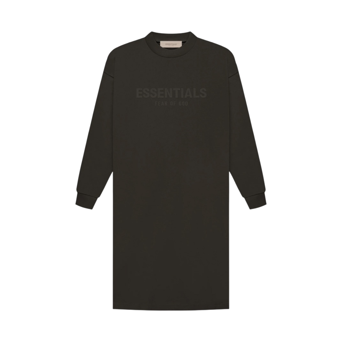 (W) 에센셜 롱슬리브 티셔츠 드레스 오프 블랙 - 22FW((W) Essentials L/S T-Shirt Dress Off Black - 22FW) - 1