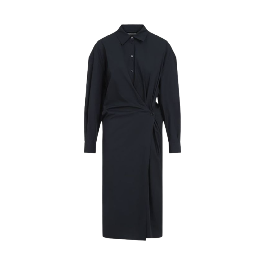 DR1092-LF588-995 (W) Lemaire Straight Collar Twisted Dress Black