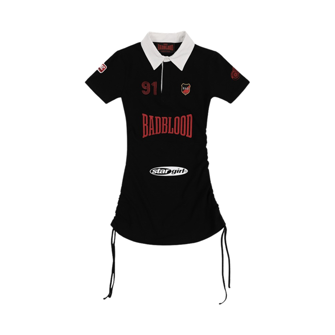 (W) 배드 블러드 미스틱 캡슐 폴로 미니 드레스 블랙((W) Bad Blood Mystic Capsule Polo Mini Dress Black)