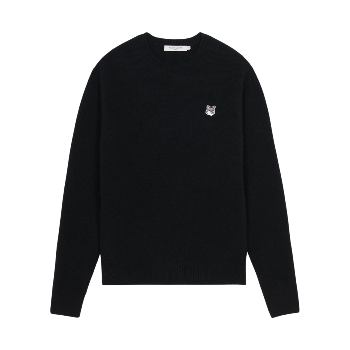 메종 키츠네 그레이 폭스 헤드 패치 릴렉스드 점퍼 블랙(Maison Kitsune Grey Fox Head Patch Relaxed Jumper Black)