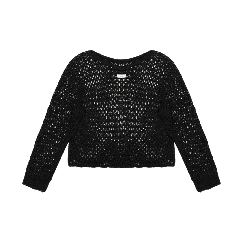 lr_034 Leterie Filet Layered Knit Black