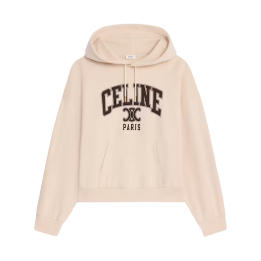 (W) Celine Oversized Hooded in Cotton Fleece Champagne Cacao