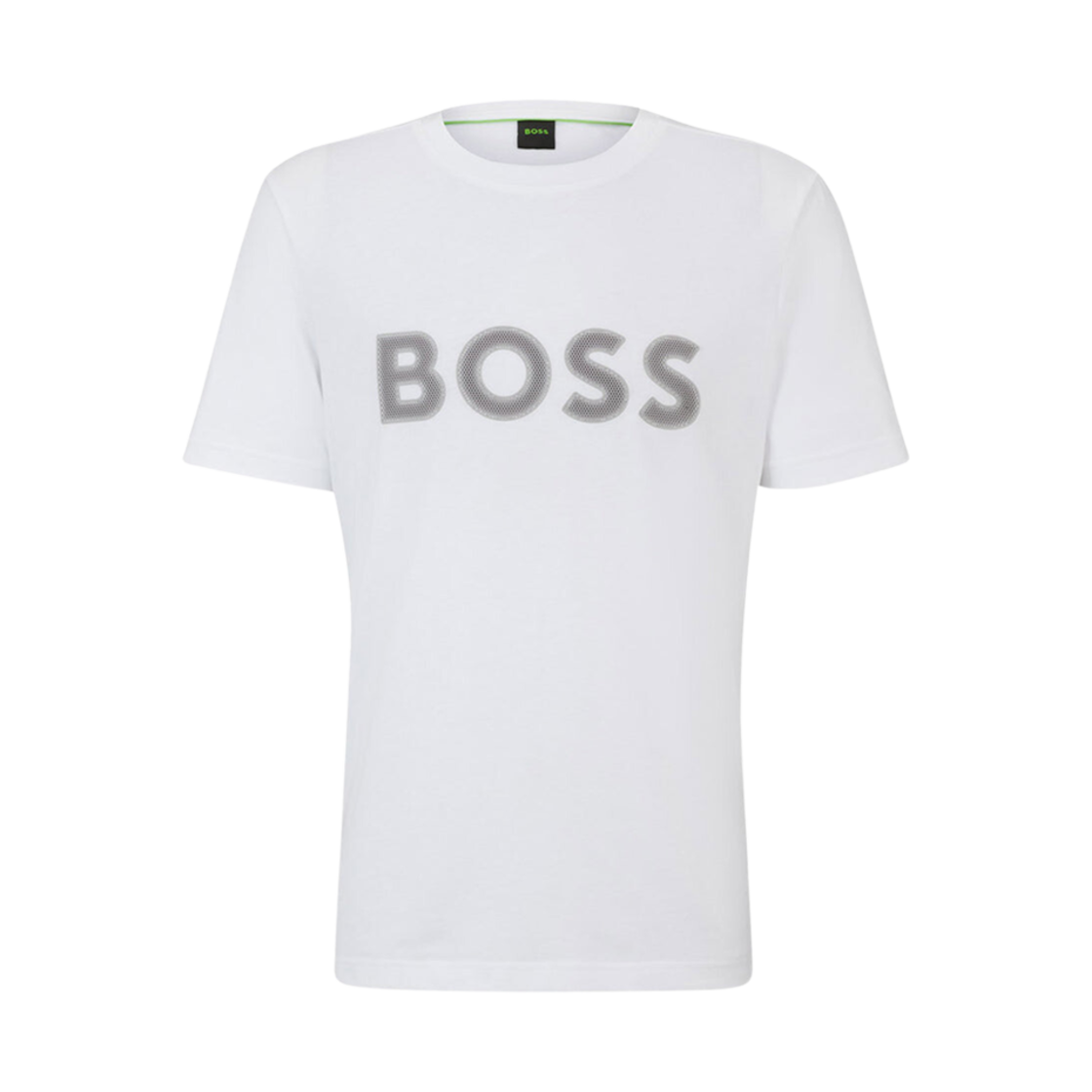 50512866-100 Hugo Boss Cotton Jersey Regular Fit T-Shirt with Mesh Logo White