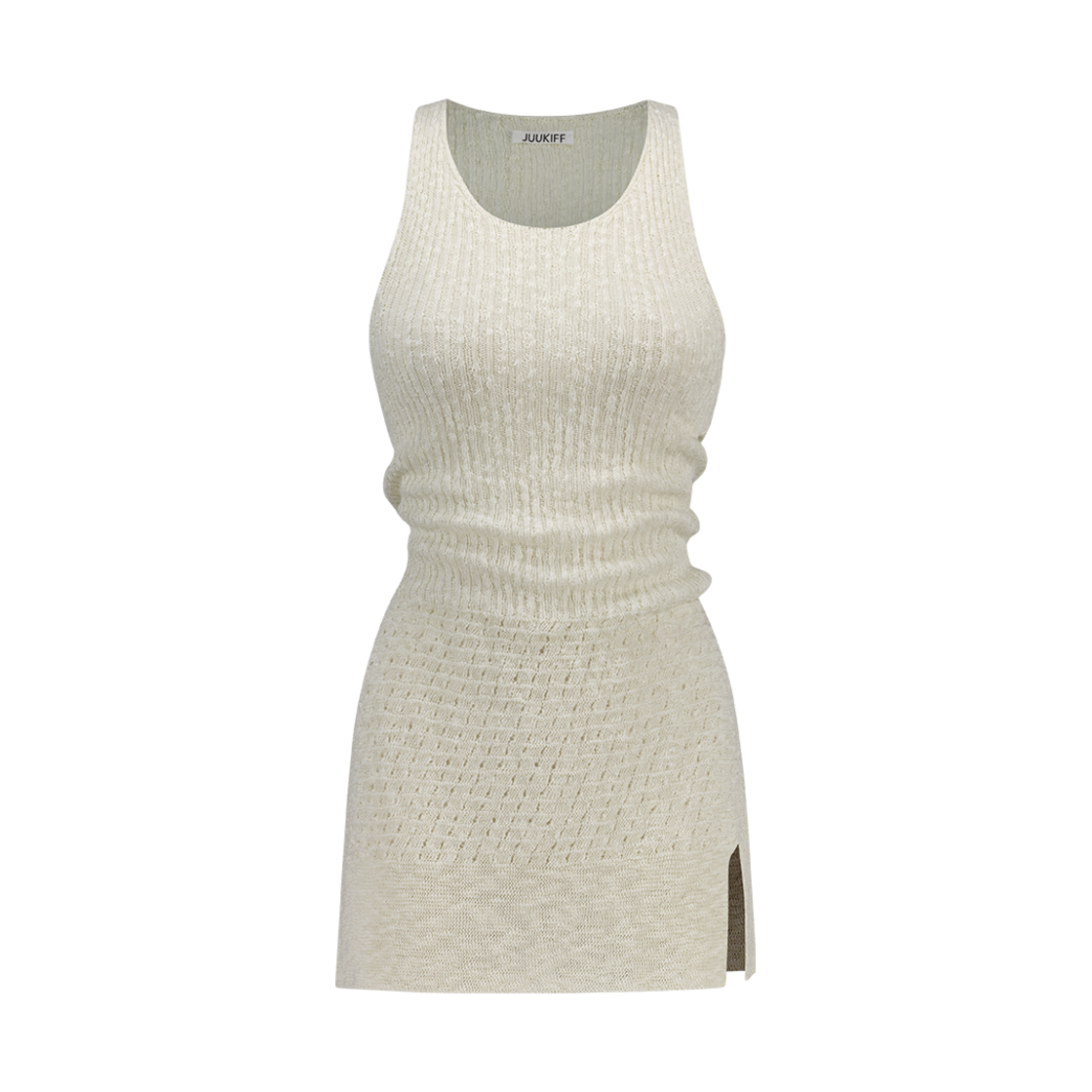 쥬키프 코튼 롱 탱크탑 오프 화이트(Juukiff Sleeveless Long Top In Cotton Off White)