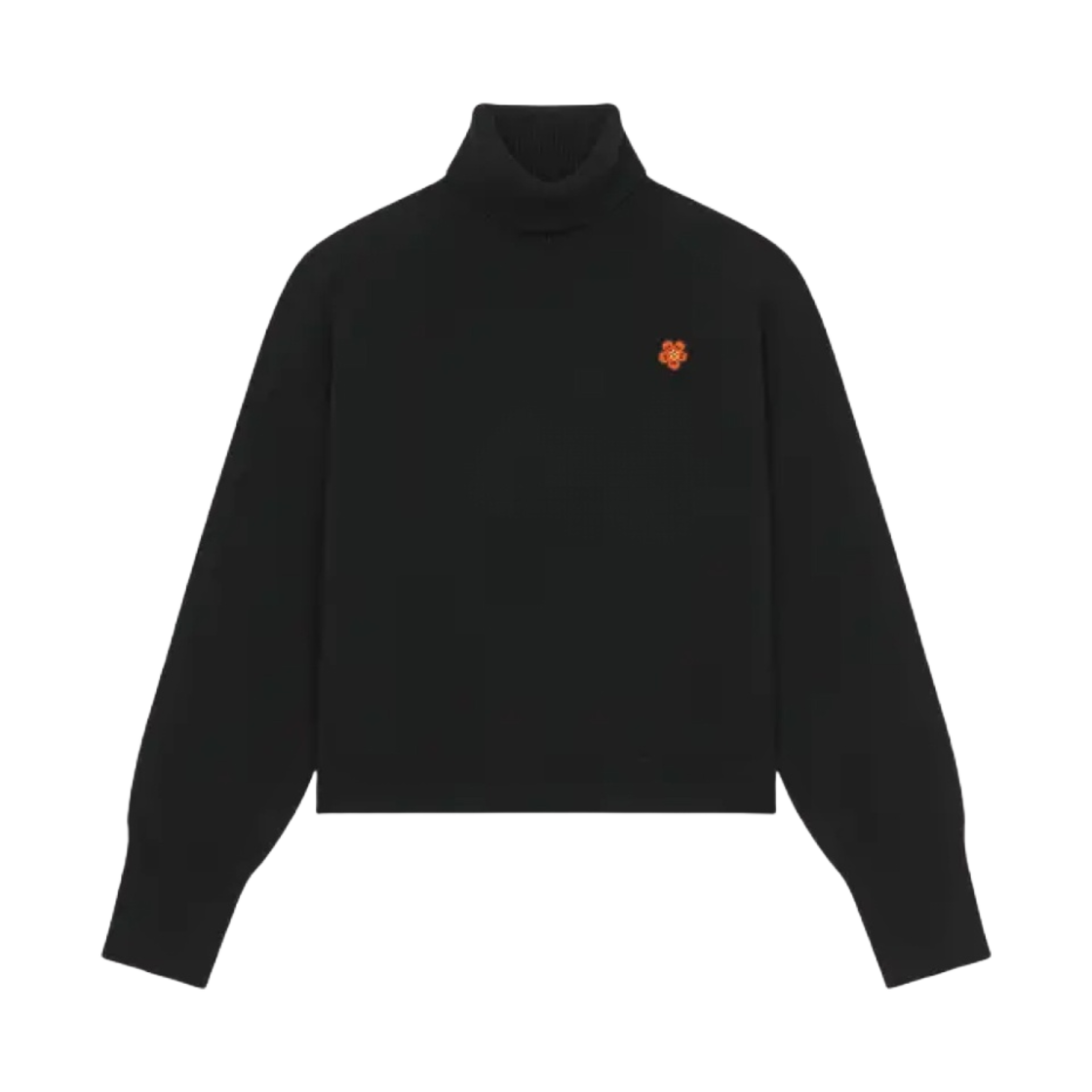 FD62PU4323LC-99J (W) Kenzo Boke Flower Crest Embroidered Wool Jumper Black