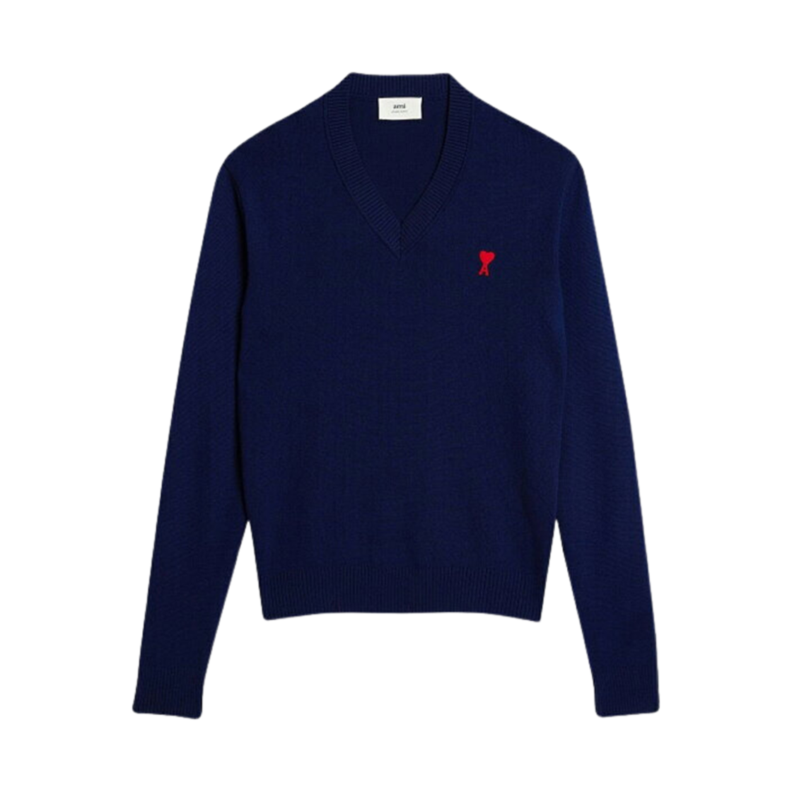 HKS201-001-491 AMI de Coeur V-Neck Sweater Nautic Blue