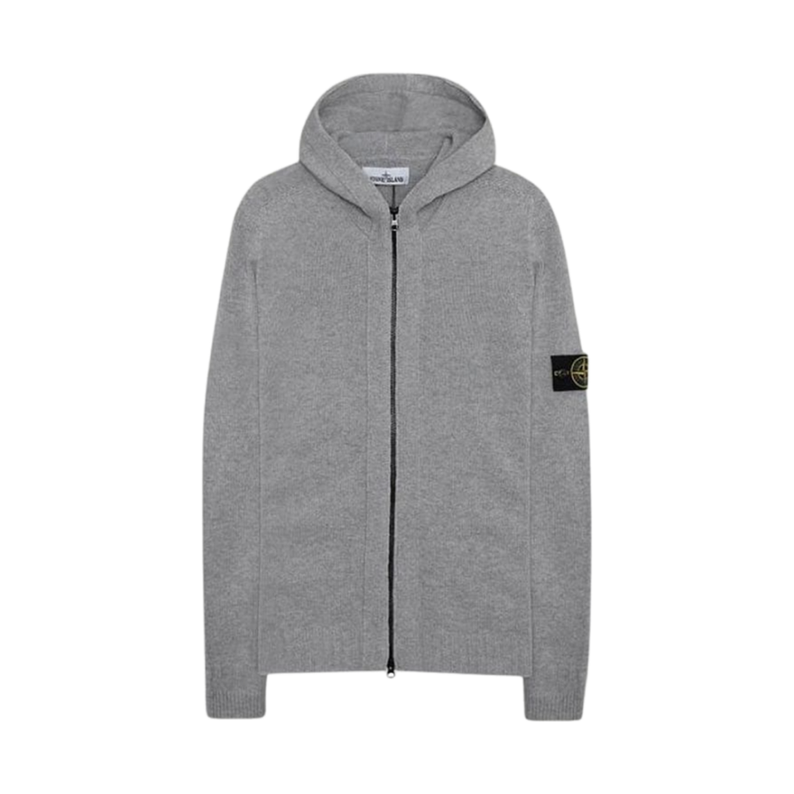 스톤 아일랜드 509A3 램스울 후드 가디건 니트 펄 그레이 - 22FW(Stone Island 509A3 Lambswool Hooded Cardigan Knit Pearl Grey - 22FW) - 1