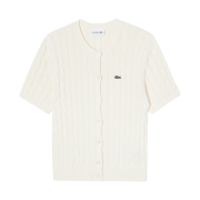 (W) Lacoste Cable Cardigan White