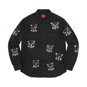 Supreme x Clayton Patterson Skulls Embroidered Work Shirt Black - 21SS