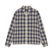 Stussy Twisted Yarn Plaid Zip Shirt Natural