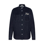 Dior Technical Cotton Denim Overshirt Navy Blue