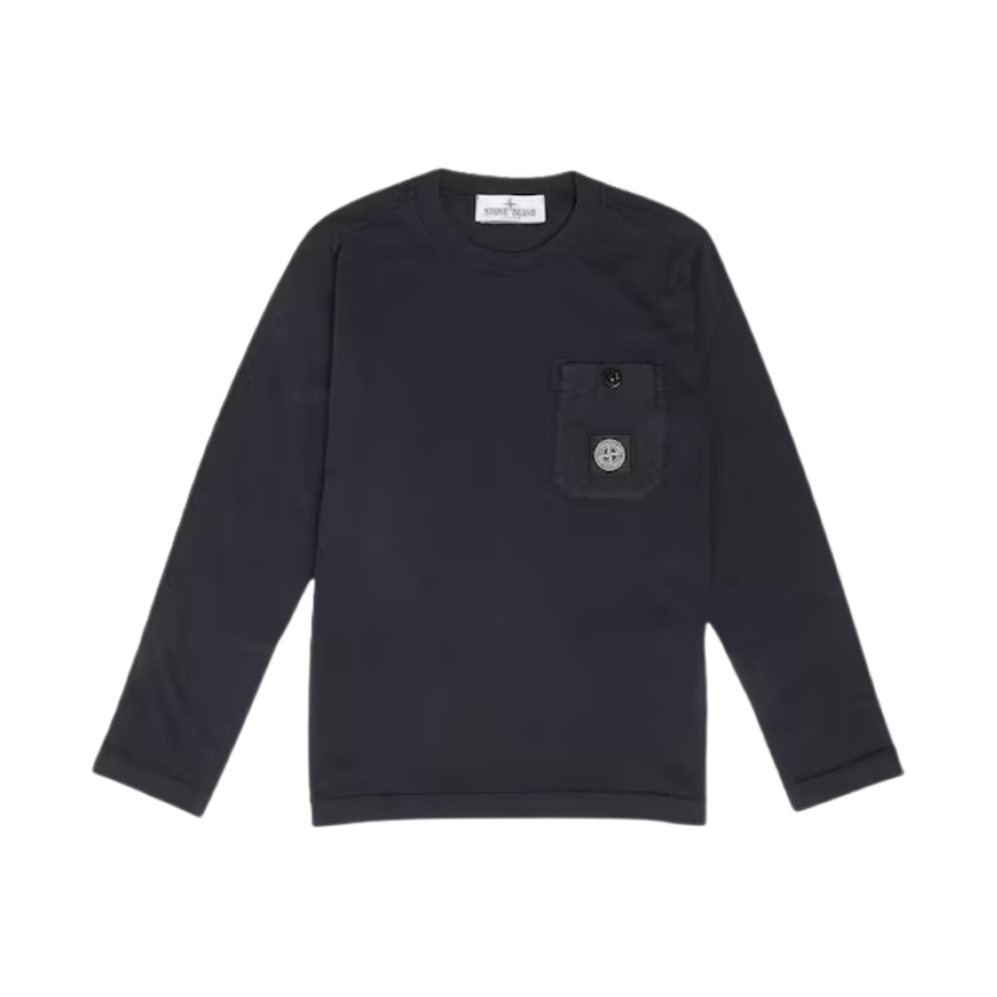791620347-V0020 (Kids) Stone Island 20347 Garment Dyed Cotton Jersey Long Sleeve T-Shirt Navy Blue - 23FW