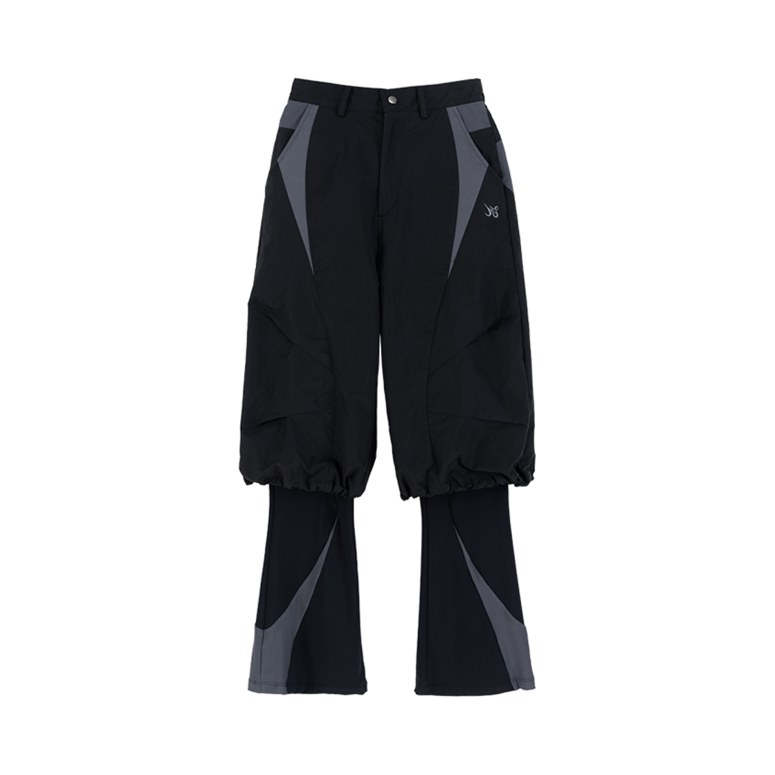키요이 레이어드 인시전 팬츠 블랙(Kiyoi Layered Incision Pants Black)