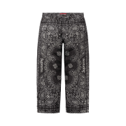 Supreme Bandana Jacquard Baggy Jean Black - 25SS