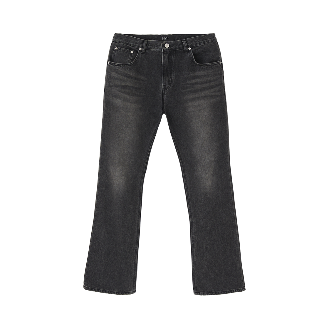 하이투 세미 플레어 부츠컷 데님 팬츠 블랙