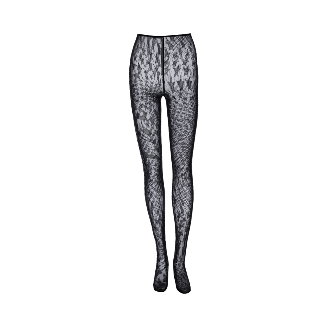 (W) 에이치앤엠 x 뮈글러 라인스톤 메쉬 타이즈 블랙((W) H&M x Mugler Rhinestone Mesh Tights Black)