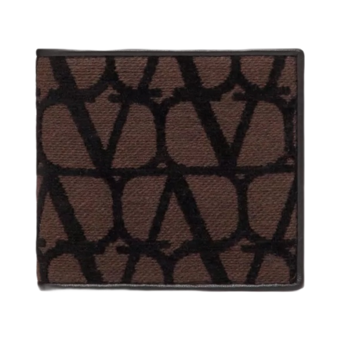 발렌티노 트왈 아이코노그래피 레더 디테일 지갑 폰덴테 블랙(Valentino Toile Iconographe Wallet with Leather Details Fondant Black) - 1