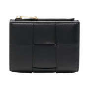 Bottega Veneta Bi-Fold Zip Wallet Black