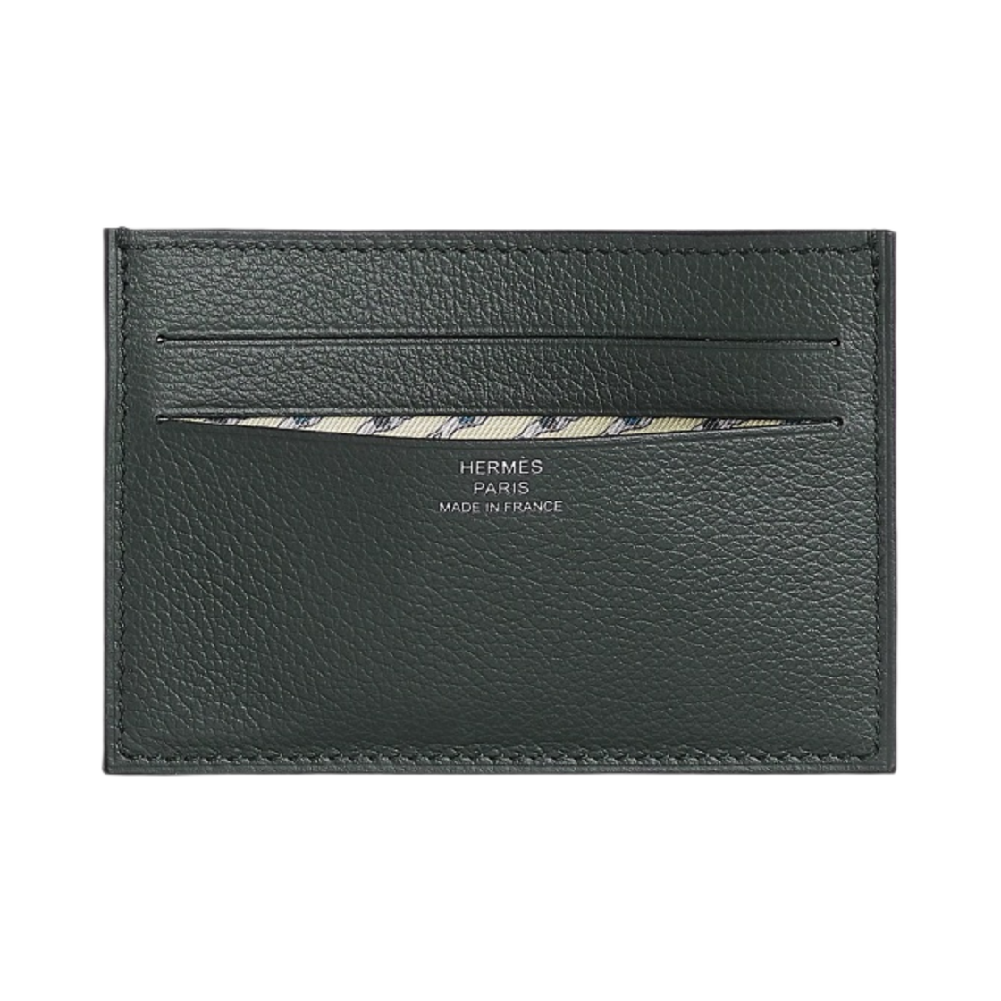 H085789CAAC Hermes Citizen Twill Card Holder Evercolor & Gris Misty Jaune Milton