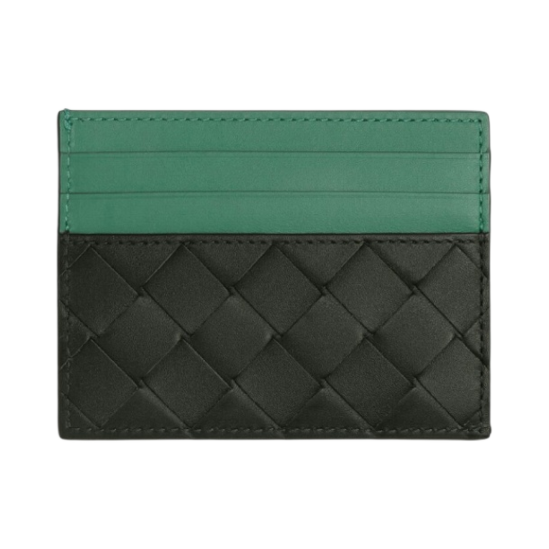 보테가 베네타 인트레치아토 크레딧 카드 케이스 다크 그린 머메이드(Bottega Veneta Intrecciato Credit Card Case Dark Green Mermaid) - 1