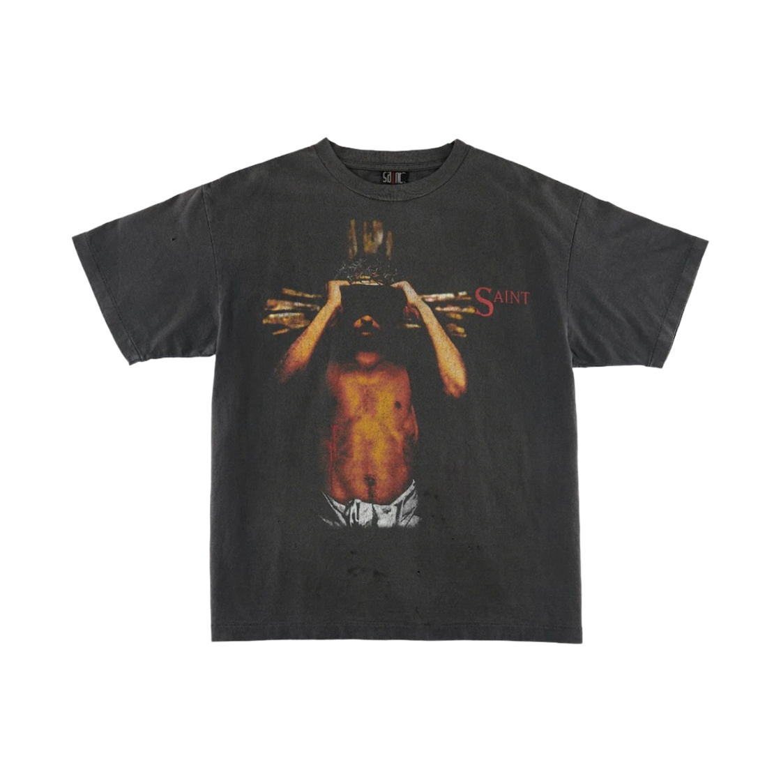 세인트 마이클 위 리브 헬 티셔츠 블랙 - 23SS