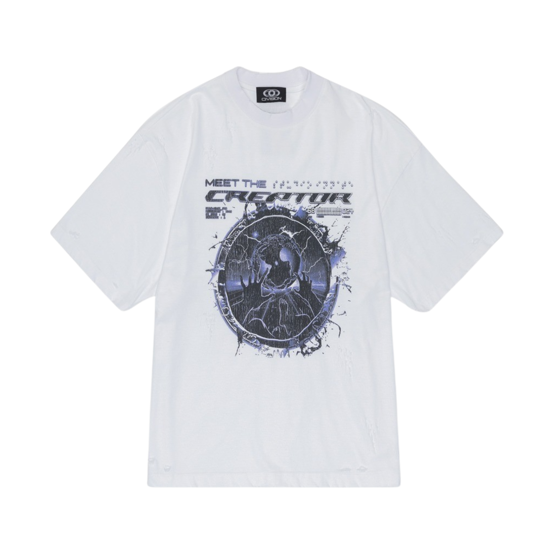 CVSP00000JK Civision by CSC Creator Distressed T-Shirt White