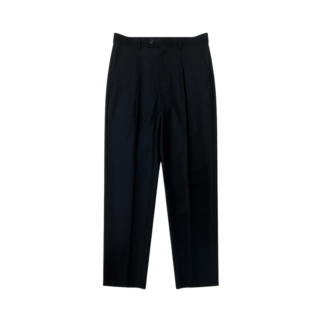 이프엘스 프리미엄 울 100% 원턱 스트레이트 울 슬랙스 블랙(If Else Premium Wool 100% One Tuck Straight Wool Slacks Black) - 1