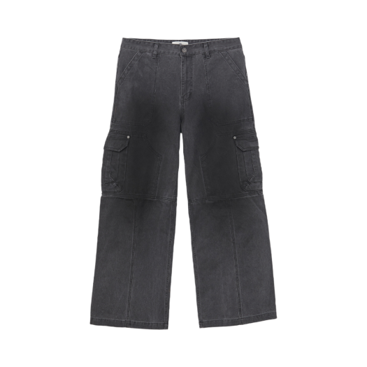 24FWPA03CH_ Woodman Oil Washed Cargo Pants Chacoal