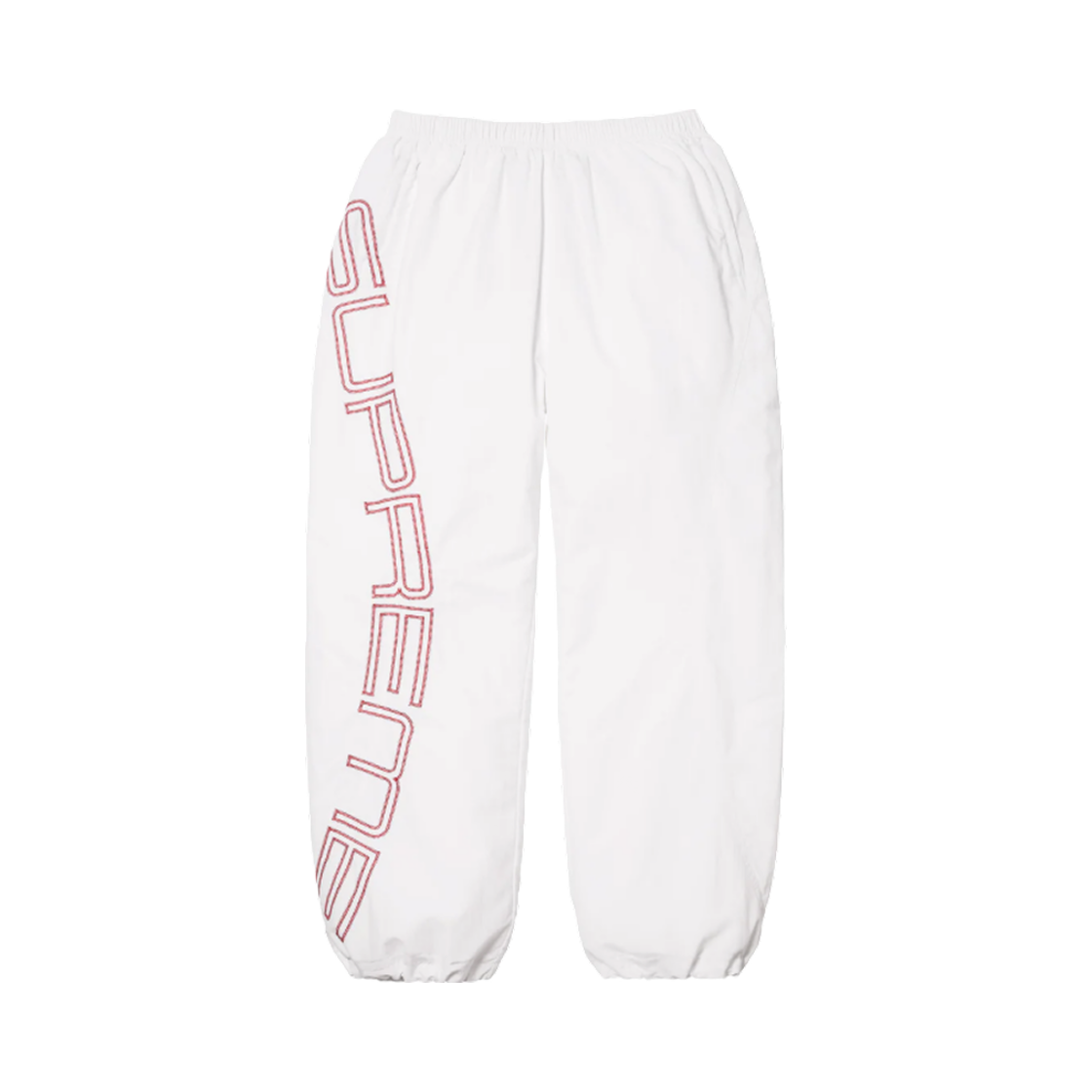 슈프림 스펠아웃 자수 트랙 팬츠 화이트 - 25SS(Supreme Spellout Embroidered Track Pants White - 25SS) - 1