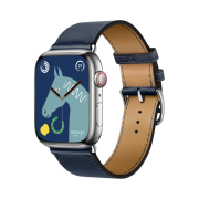 Apple Watch Hermes Series 8 45mm Silver Stainless Steel Case with Single Tour Navy (Korean Ver.)