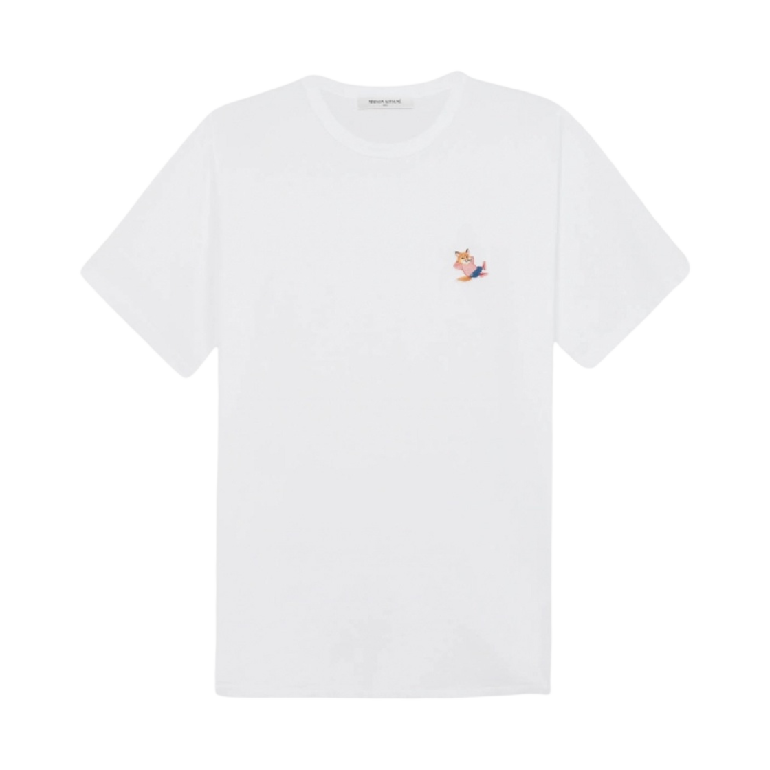 메종 키츠네 프렌치 드레스드 폭스 패치 클래식 티셔츠 화이트(Maison Kitsune Frenchie Dressed Fox Patch Classic T-Shirt White) - 1
