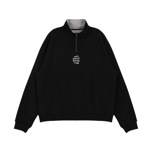 TI25A0600851 Anti Social Social Club Half Zip-up Sweatshirts Black