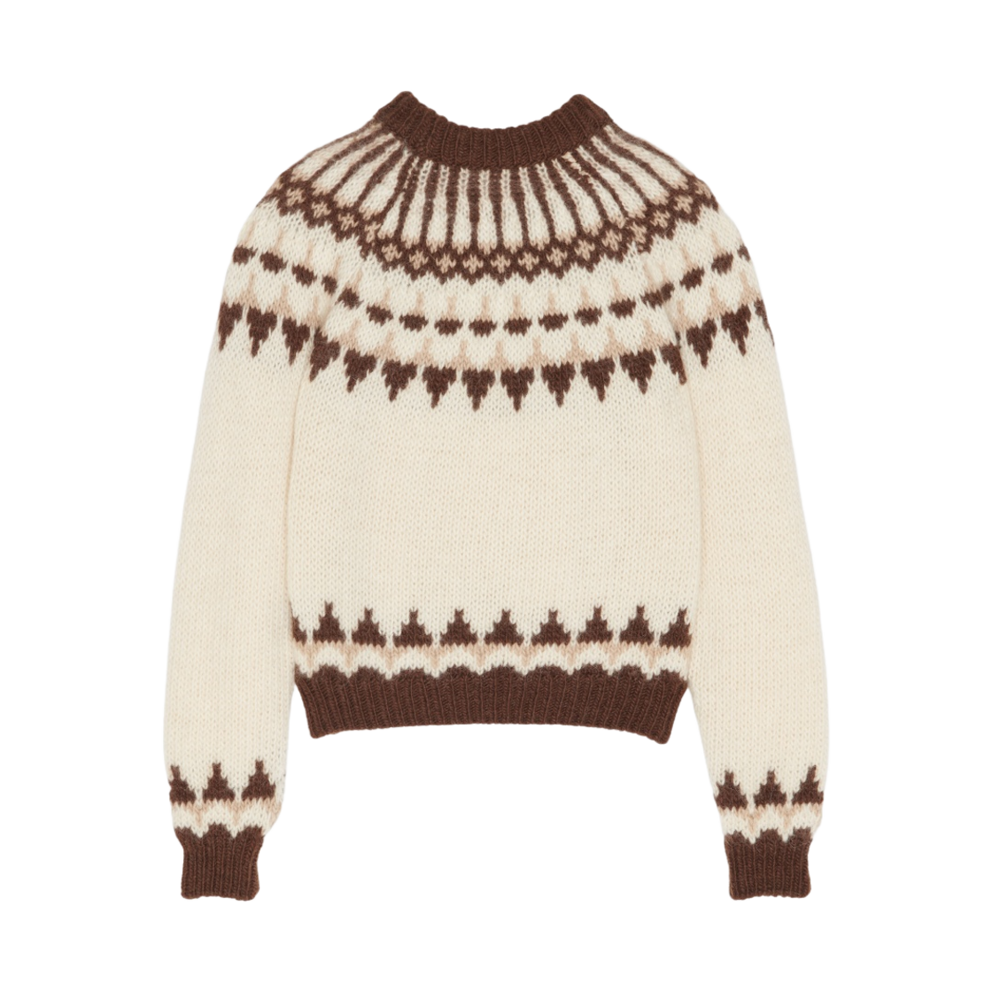 생로랑 울 모헤어 스웨터 내츄럴 마론 에 베이지(Saint Laurent Sweater in Wool Mohair Naturel Marron Et Beige) - 2
