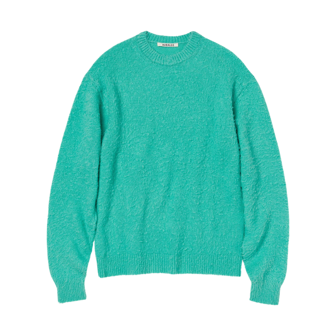 (W) 오라리 브러시드 울 캐시미어 실크 니트 P/O 아쿠아 그린((W) Auralee Brushed Wool Cashmere Silk Knit P/O Aqua Green) - 1