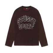 Stussy 2 Tone Cotton Mesh Crew Black