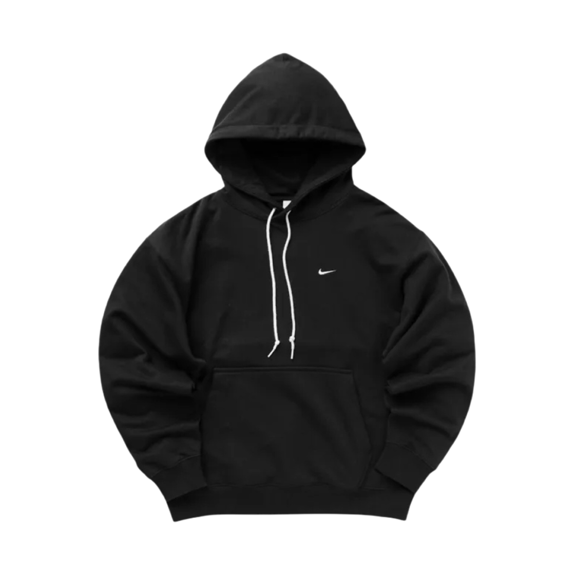 나이키 솔로 스우시 프렌치 테리 풀오버 후드 블랙 - 아시아(Nike Solo Swoosh French Terry Pullover Hoodie Black - Asia)