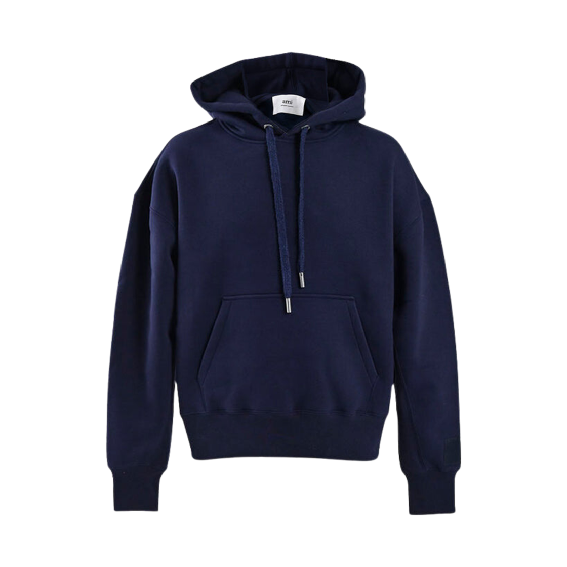 USW217-740-430 AMI Logo Patch Sleeve Cotton Hoodie Night Blue
