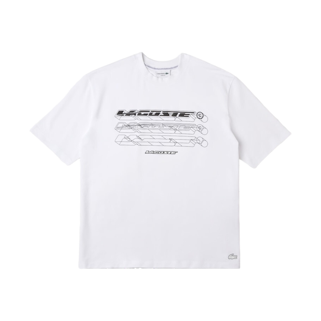 라코스테 액티브 로고 그래픽 티셔츠 화이트(Lacoste Active Logo Graphic T-Shirt White) - 1