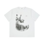 Ader Error Blue Cat T-Shirt 01 Off White