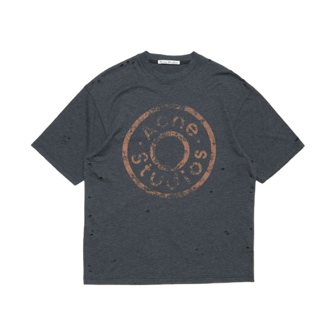 CL0294-975 Acne Studios Logo T-Shirt Relaxed Fit Black Melange